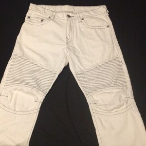 White true religion moto jeans